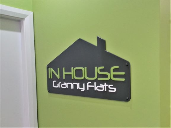 In-House Granny Flats Reception Signage NSW