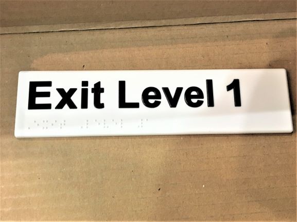 Exit Level Acrylic Braille NSW
