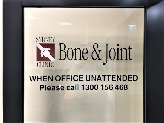 Bone and Joint frosted General Signage NSW