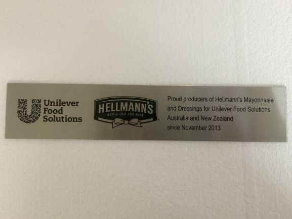 Unilever Label Laser Engraved NSW