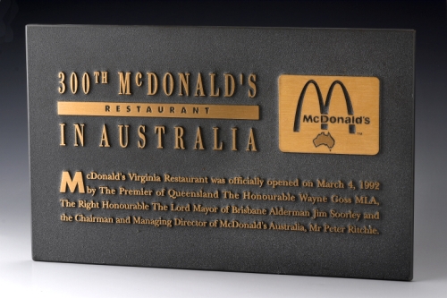 McDonalds Cast Signage - Bronze & Aluminium NSW