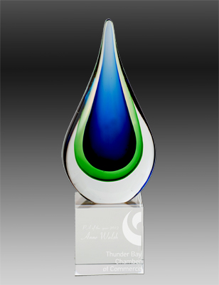 Art Series Crystal BLUE and GREEN DROP Crystal NSW