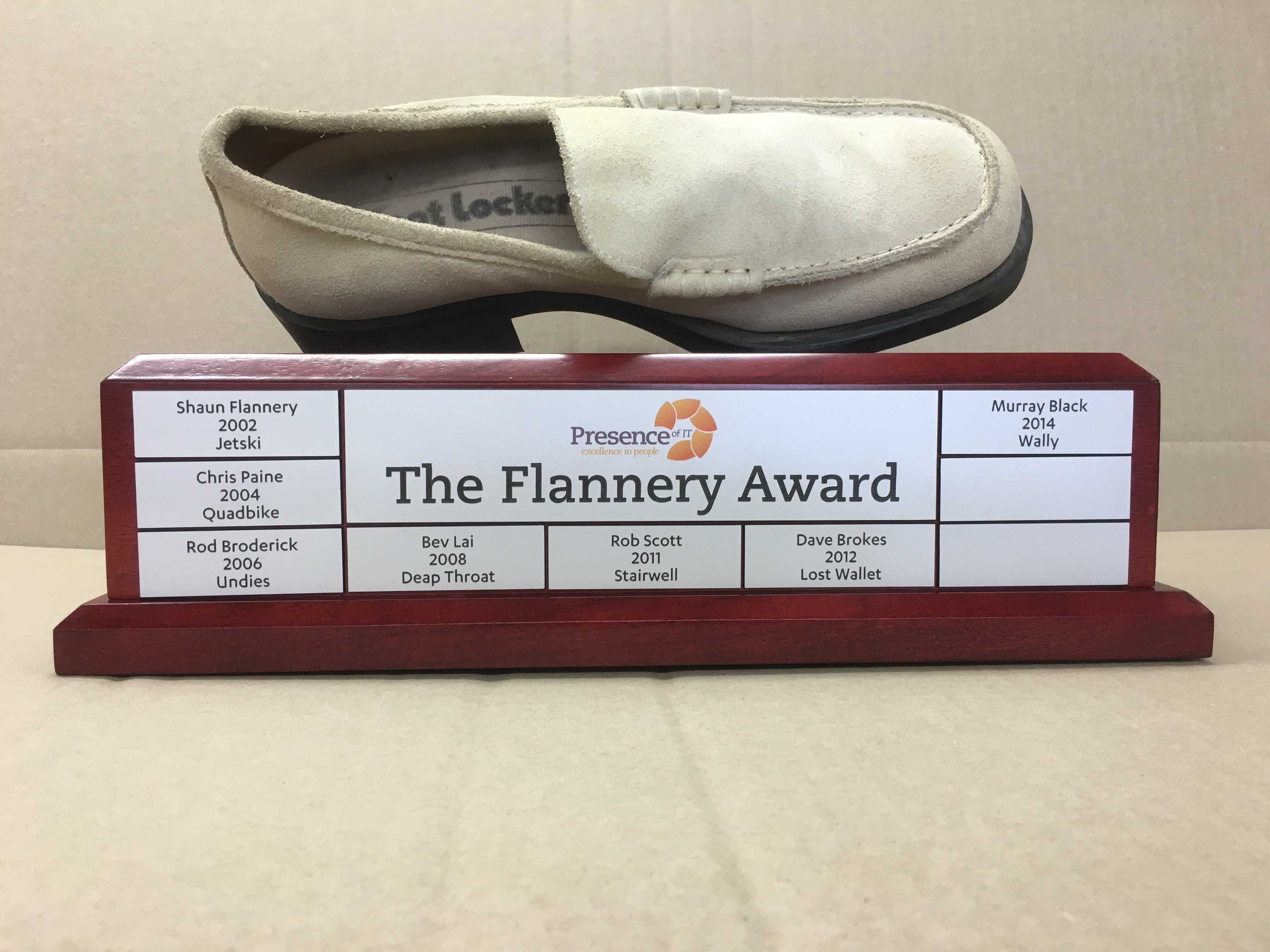 Shoe Perpetual Custom Desktop and Plaques NSW