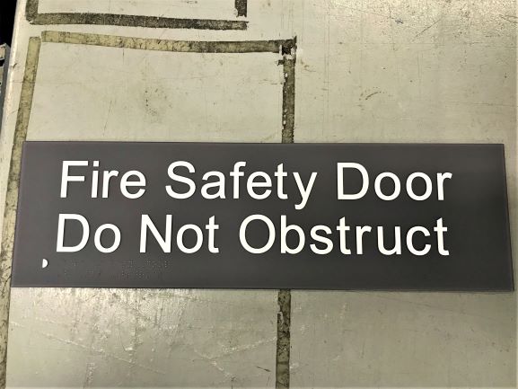 Fire Safety Door Braille NSW