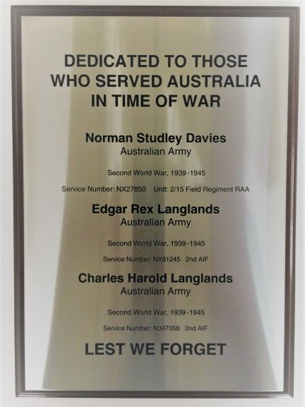 Lest We Forget Sandblast/Etched NSW